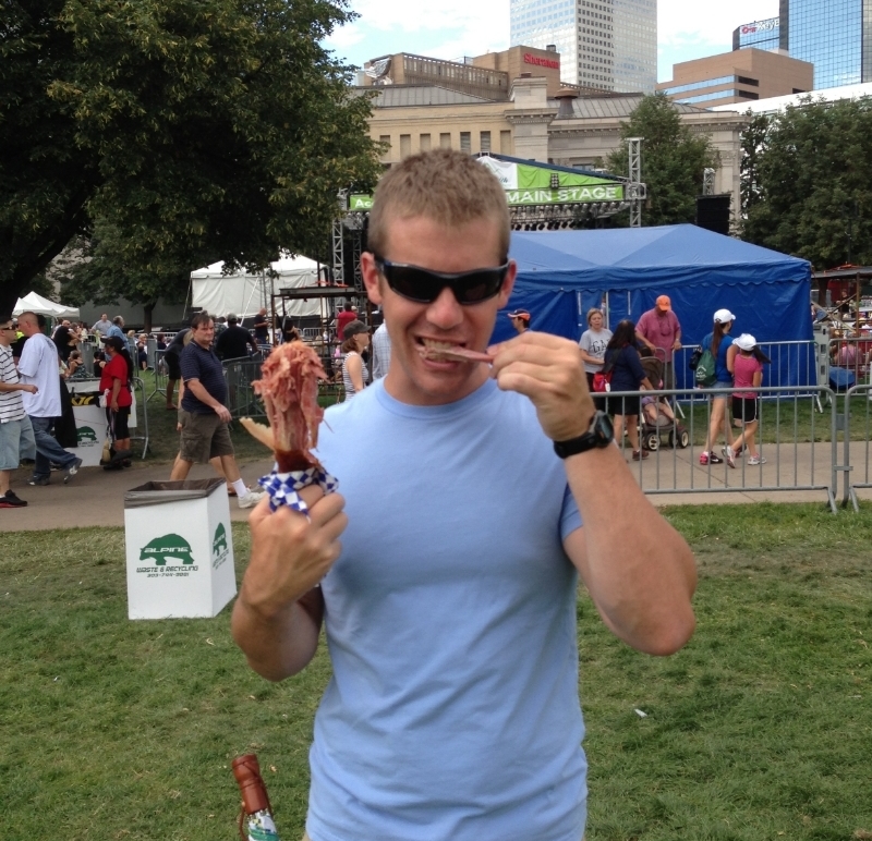 Todd enjoying a turkey drumstick at the Taste of Colorado Festival in Denver, CO.