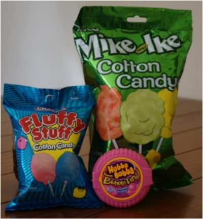 cotton candy and chewing gum